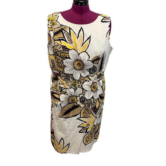 Jones New York Woman Size 20W Large Floral Print Sleeveless Sheath Dress - Picture 1 of 6